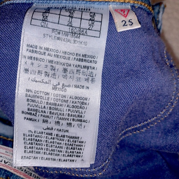 Guess Jeans Skirt Original Design Front Button Down, Size 25 - Picture 7 of 7